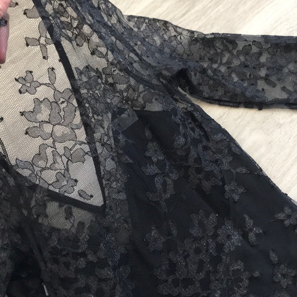 Express Black Lace Mesh Mini Dress - Picture 3 of 7